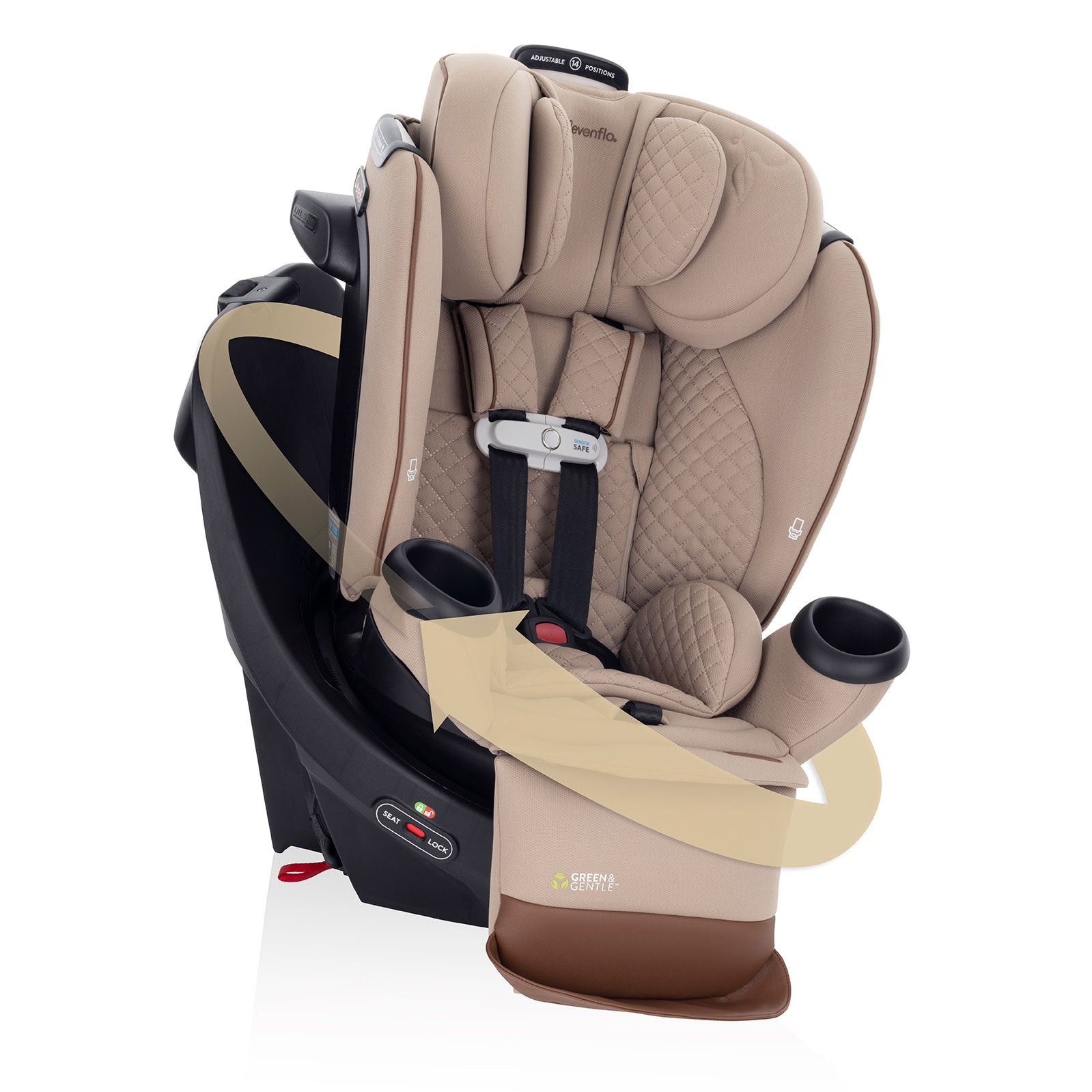 Revolve360 Extend All-in-One Rotating Car Seat with Green & Gentle Fabric