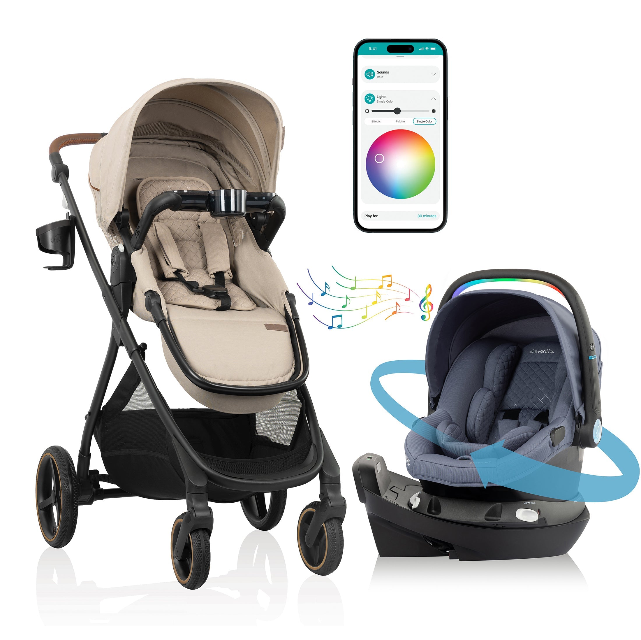 Build your own custom Travel System! Shyft Intuiti+ Travertine & Revolve180 Litemax NXT w/ SensorySoothe