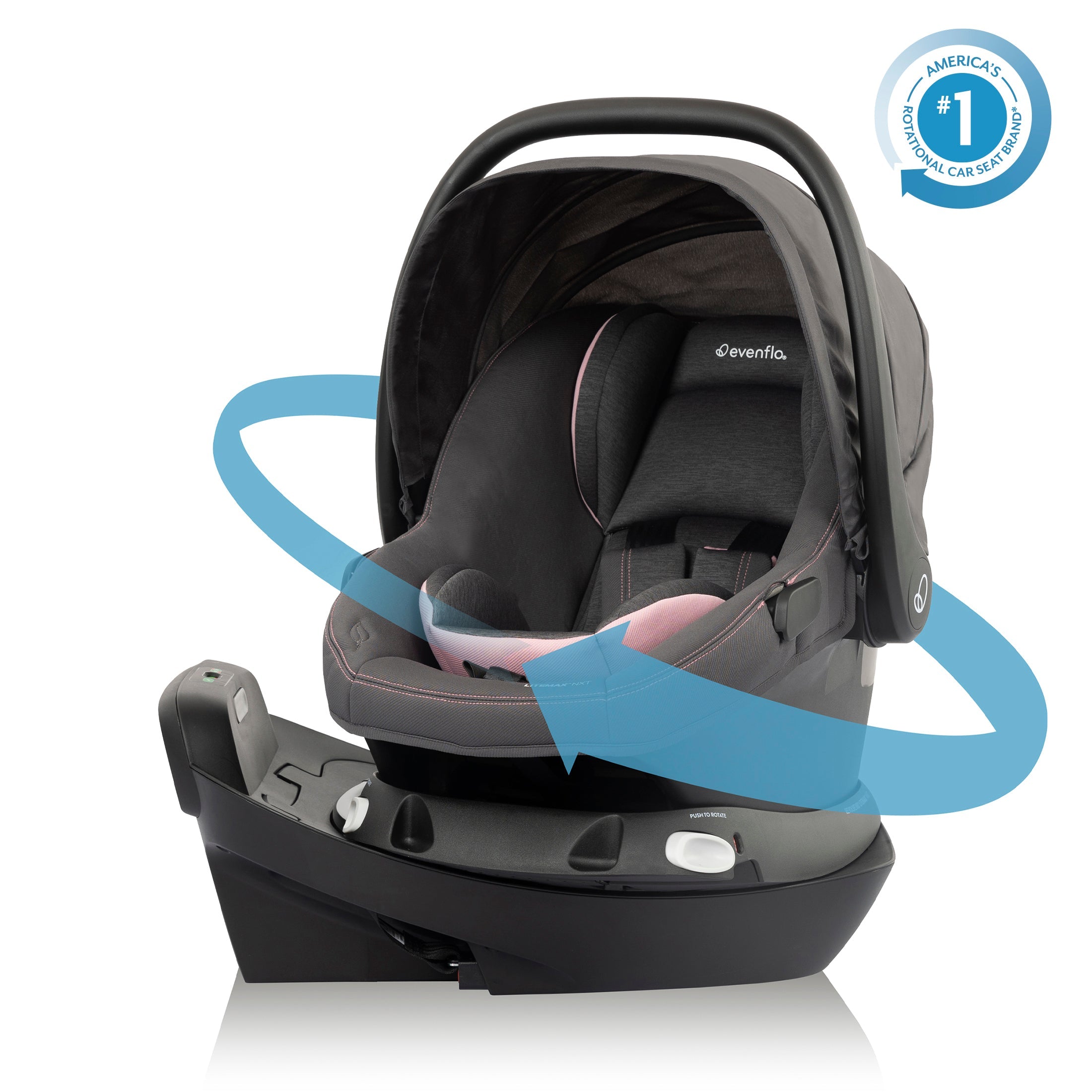 Revolve180 LiteMax NXT Rotating Infant Car Seat with Green & Gentle
