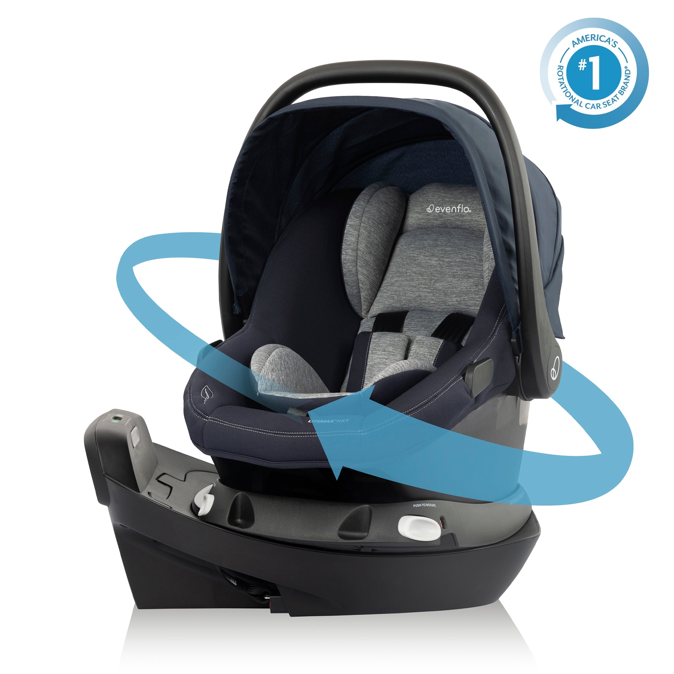 Revolve180 LiteMax NXT Rotating Infant Car Seat with Green & Gentle