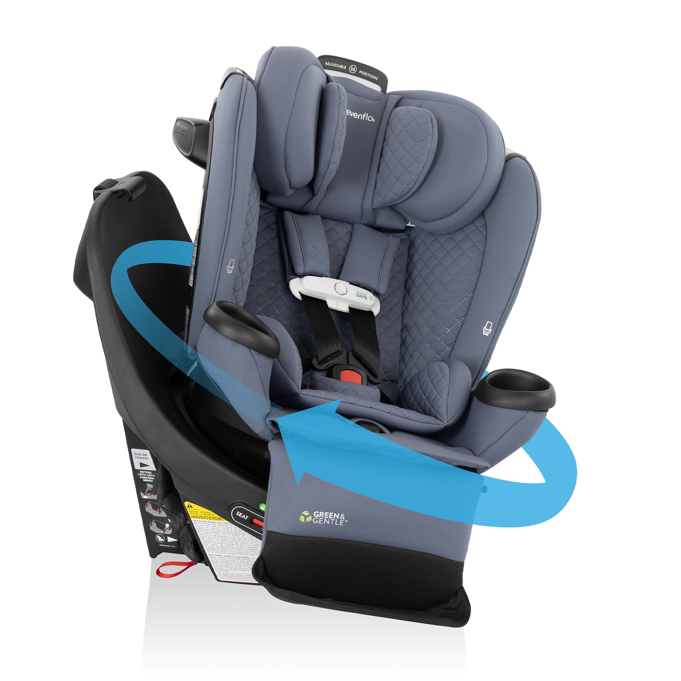Revolve360 Extend All-in-One Rotating Car Seat with Green & Gentle Fabric